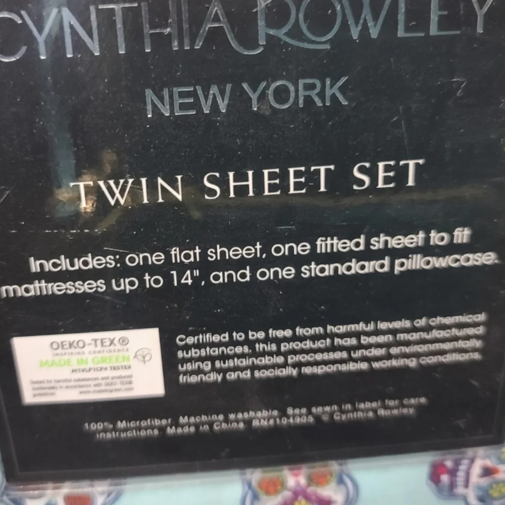 3 Piece Sugar Skull Day Of The Dead Halloween Twin Bed Sheet Set Cynthia Rowley
